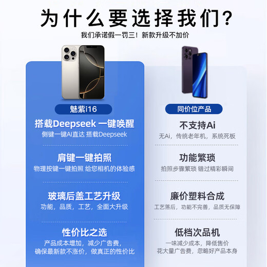 Meizi i16promax brand new ultra-thin large screen one-click AI smartphone 512GB flagship game e-sports long battery life backup student price 100 yuan cheaper for seniors Purple 64G