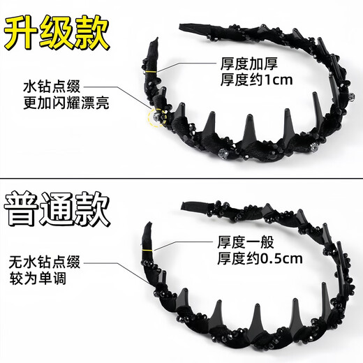 Bosiya light luxury temperament small fragrance style handmade beaded headband the same style as the Princess of Paris, trendy and versatile headband hair accessories 1# beaded headband black