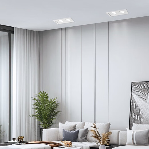 OPPLE LED spotlight grid embedded grille spotlight double-head spotlight Lingzhong III tablet-double head-6W warm light 3000K-24