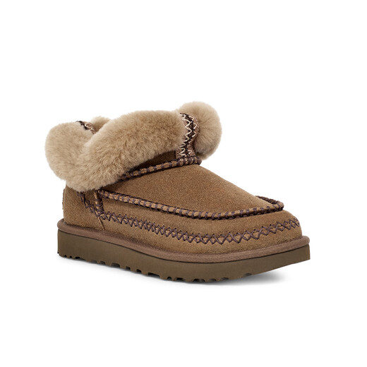 UGG Autumn Women's Fashionable, Comfortable and Warm Furry Short Boots Lazy Fur Shoes 1158224HCK | Walnut Color 39