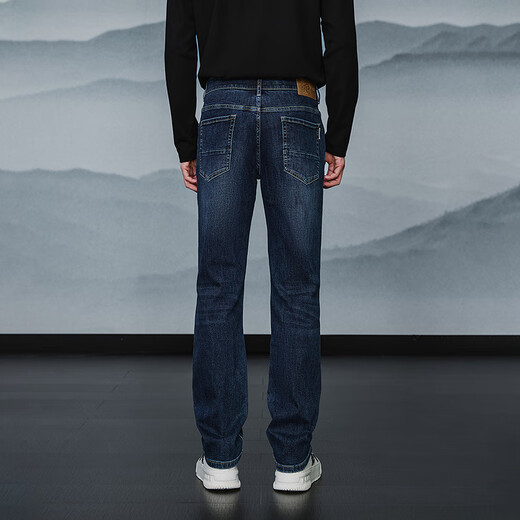 HLA Hai Lan House Jeans Hombres 25 Dragón Chino Cinco Bolsas Pantalones Rectos Lavados Otoño de los Hombres