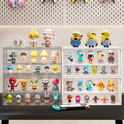 OMANTI blind box storage box display box layered transparent LEGO figure storage box Bubble Mart toy display stand