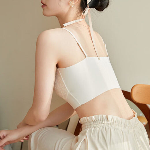 Modal Anti-Lighting Breast Covering Artifact Tube Bra Women's Thin Large Breast Showing Small Breast Anti-Lighting Breast Covering Summer Beautiful Back Pendant Elegant Black M (80-110Jin Jin is equal to 0.5kg)