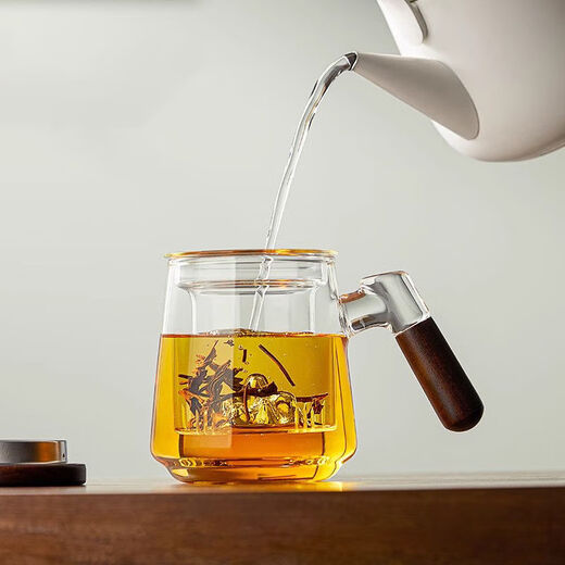 Xiduomi tea cup glass tea cup for men's household thickened high temperature resistant tea water separation with handle lead-free water office cup