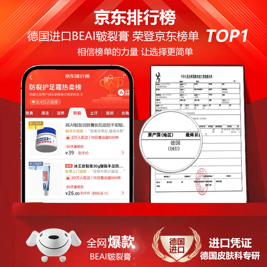 BEAI Chapped Feet Cream Heel Anti-Dry Cracks Chapped Cracks Frosted Crack Cream Protects Chapped Hands and Feet Moisturizer