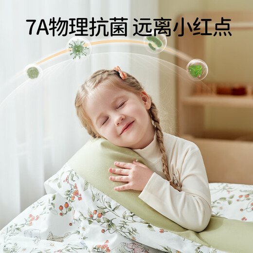 OUYUN kindergarten quilt six-piece set Xinjiang cotton children's nap special baby bedding, sea of flowers 120x150