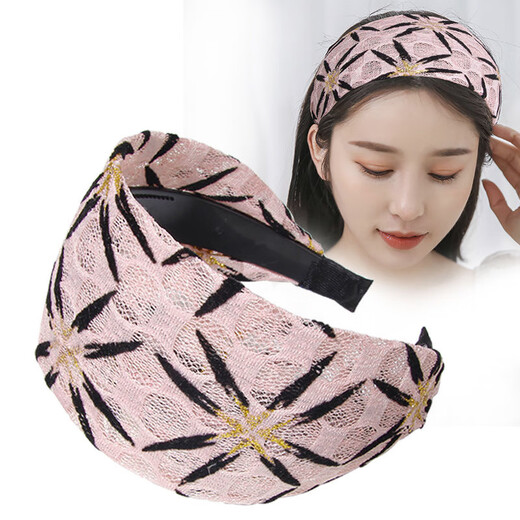 Tianzhuge Hairband Covers White Hair Wide-Brim Women's Summer 2025 Versatile Outing Korean Pressed Hairpin Ultra-Wide Headband Internet Celebrity Hairband Black