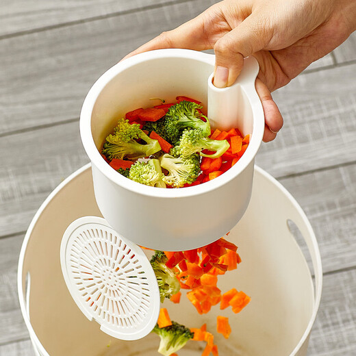 Hanging sink drain basket, household kitchen sink, food residue separation filter basket, fruit cleaning water filter basket, green, one click to pour/no dirty hands