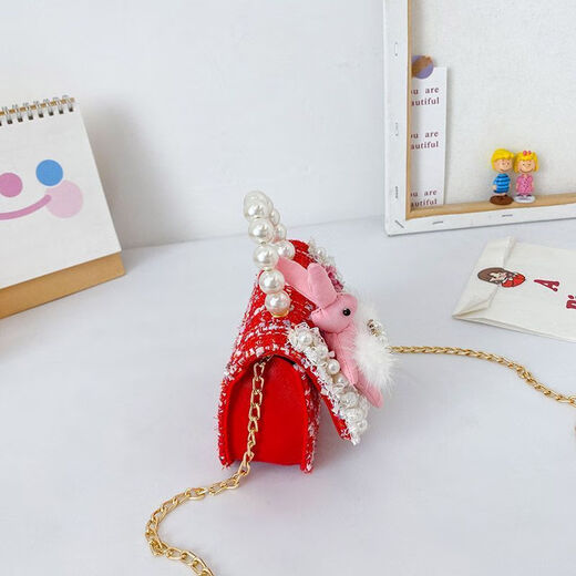 Disney's fashionable princess handbag Internet celebrity little girl mini versatile crossbody bag children's small fragrance style bag 2025 new model 9756 white flowers and red