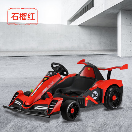 Children's electric go-kart can drift F1 remote control stroller parent-child car red electric drive