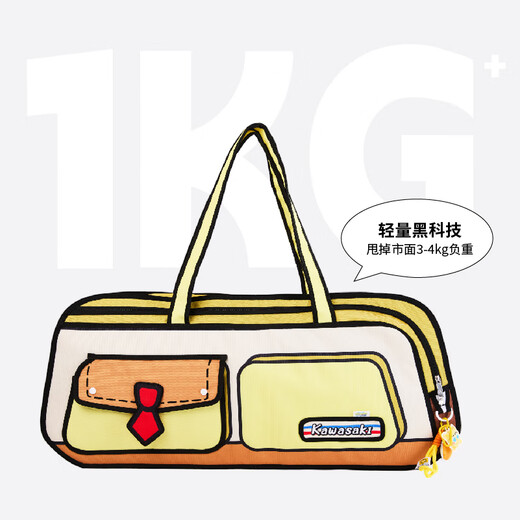 Kawasaki SpongeBob SquarePants co-branded badminton bag backpack large capacity multifunctional cartoon male and female student sports school bag Squidward - suit blue and green - handbag exclusive pendant