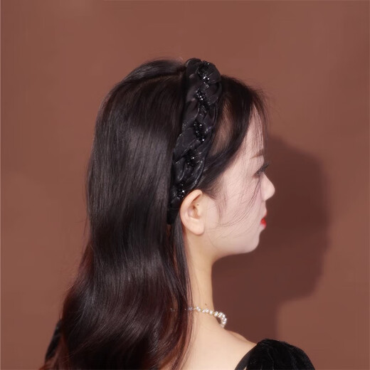 Kamalun (KAMALUN) high-end headband women's braided headband high skull white hair pressure hairpin elegant hair accessories for girlfriend hairband + brand gift box