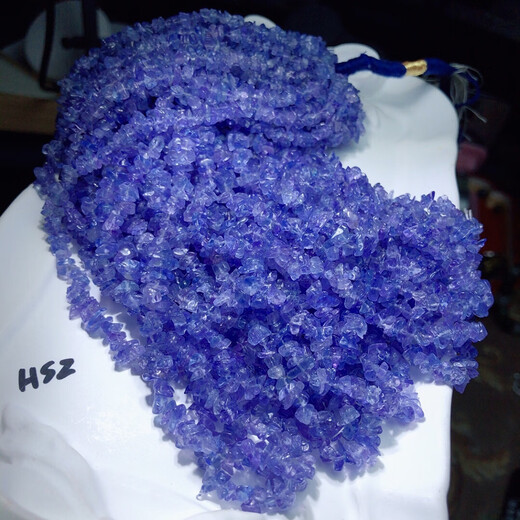 Guran BB0899 natural tanzanite rough stone clavicle chain necklace broken silver colored gemstone 5mm rough stone buckle silver buckle