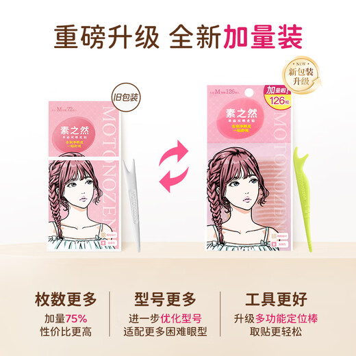 Su Zhiran double eyelid patch with added volume, skin color, invisible, natural swollen eye bubbles for men and women, single sided M04112 pieces