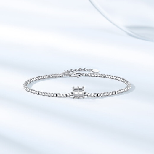 Trendy Acer PT950 platinum bracelet for women with sparkling poppy beads birthday gift pricing, Platinum Ya waist, about 4.55g