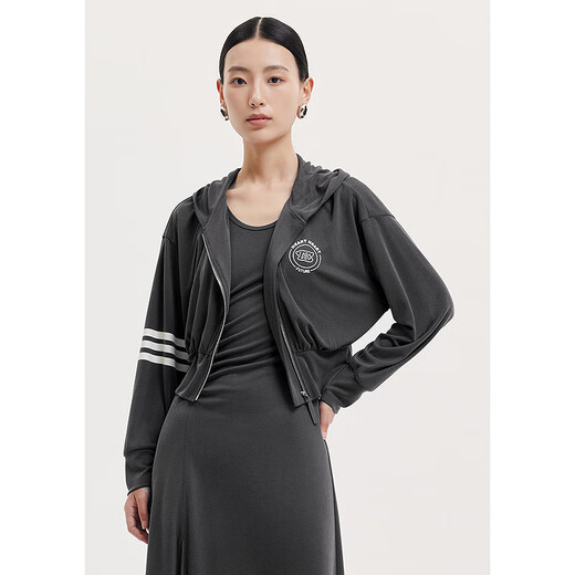 DESIGNICE 2025 new summer two-piece set long-sleeved outer wear vest dress for the year Extreme Gray S