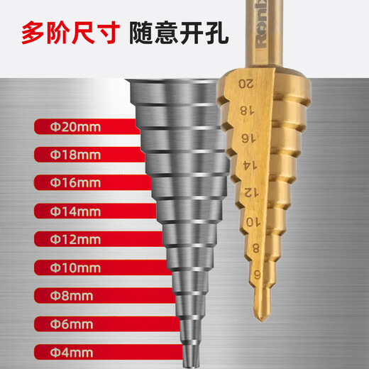 Ronix household bit drill bit set high-strength stainless steel electric drill drilling speed alloy steel twist drill bit set 3-piece set-nine-level pagoda drill