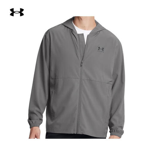 UNDERARMOR Autumn and Winter Vibe Windbreaker Men's Woven Sports Casual Jacket 1386555 Gray 025 L