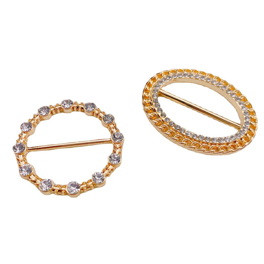 Pengyi's corner knotted buckle silk scarf buckle versatile artifact shirt hem T-shirt T-shirt women's clothing decoration accessories brooch waist button-gold diamond heart-shaped-1 1 pc