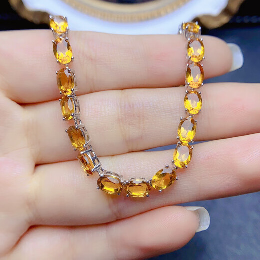 The same bracelet as Fat Donglai, high clarity full fire color 4*6mm, 925 sterling silver, strong earth attribute