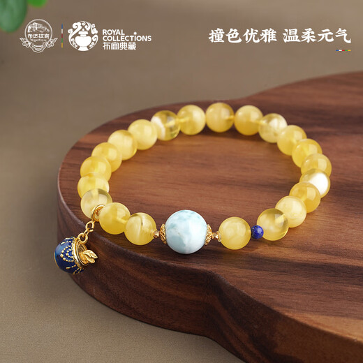 Potala Palace beeswax sea grain stone bracelet 925 silver treasure bowl pendant single circle amber bracelet for men and women as a birthday gift for girlfriend