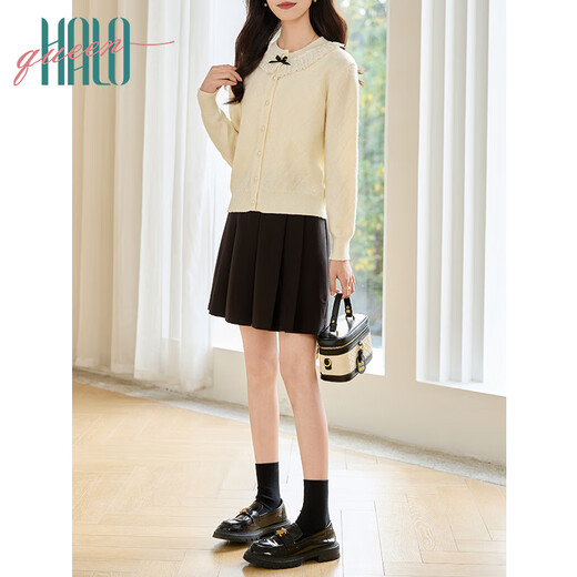 Halo Queen knitted cardigan women's French lace college style bow versatile cardigan H51Z021