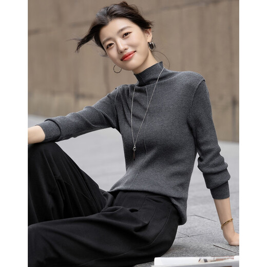 Demana contains fluffy sheep wool, winter temperament half turtleneck sweater, slim base layer, delicate knitted sweater women's top