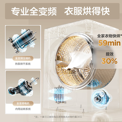 LittleSwan washing and drying set Xiaowumei 3.0/2.0 10KG drum washing machine fully automatic + variable frequency heat pump dryer Water Cube ultra-thin fully embedded trade-in national subsidy Jinyu Blue 97 blue oxygen washing and drying set flat fully embedded + 6D air flow drying