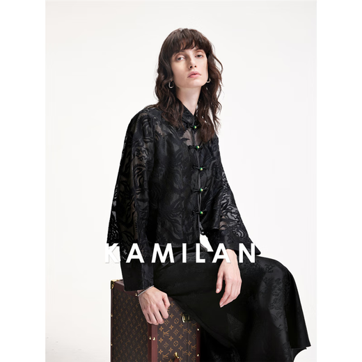 Kamilan Retro Stand Compet Button Butting Jacket для женщин весна и летом 2025 г.