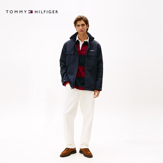 Tommy Hilfiger Stowable Hat Going Out of the City 25 Autumn Men's Windbreaker Soft Shell Jacket/Casual Stand Collar Jacket
