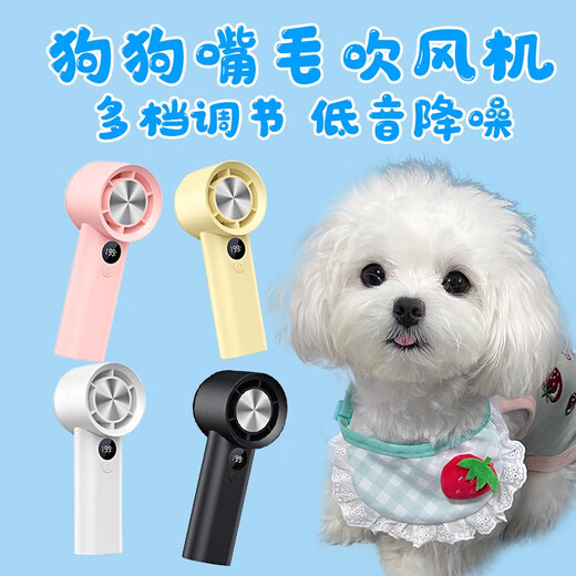 Pet dog special mouth hair dryer mini facial hair blower Bichon Teddy handheld bath artifact T100-S high speed fan - yellow power 5w