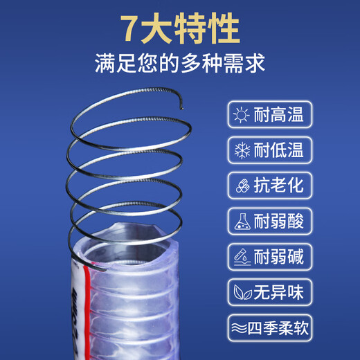 Andatong PVC steel wire hose water pipe hose steel wire reinforced hose transparent and thickened 32mm*3.0mm 5 meters/root