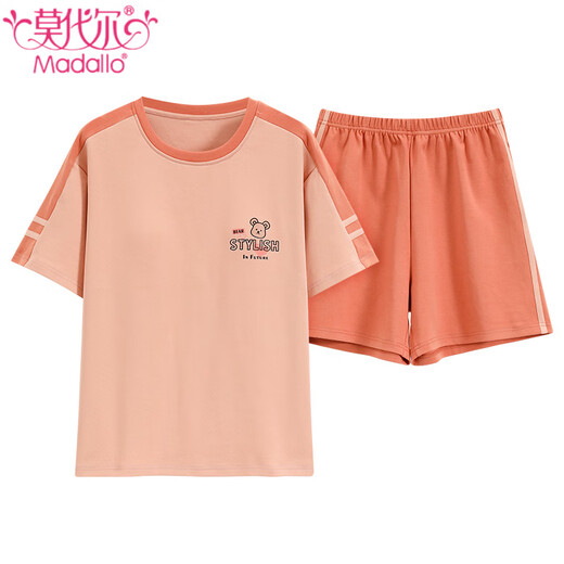 Modal Summer Pure Cotton Pyjamas Frauenpullover runder Nacken Kurzarmanzug Dünn bequem und lässige Frauen können außerhalb Z9855 M [Empfohlene 80-100jin [Jin gleich 0,5 kg]] tragen]]