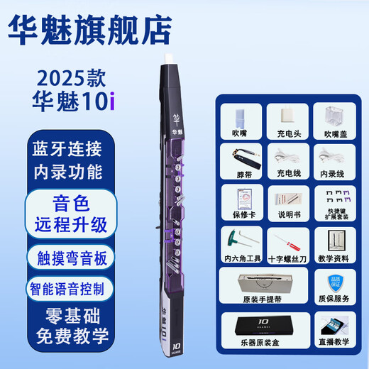 Huamei 10i Electric Blow Tube 2025 Beginner Tube Domestic Musical Instruments Flagship Store (Purple) Huamei 10i