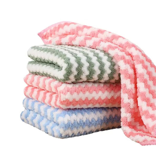 Super absorbent scouring pad, pet towel, fish tank rag, striped cat litter, cat supplies, household cleaning scouring pad, 10 pack, random color