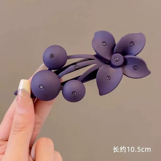 Bai Shilin cherry flower hair headband for women on the back of the head 2025 new high-end and high-end sense large size age-reducing elegant one-word gripper purple