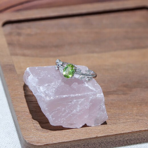GEM STONE KING green peridot ring for women, 925 silver inlaid with 1.01 carat colored gemstones, as a Valentine’s Day gift for your girlfriend, US No. 9