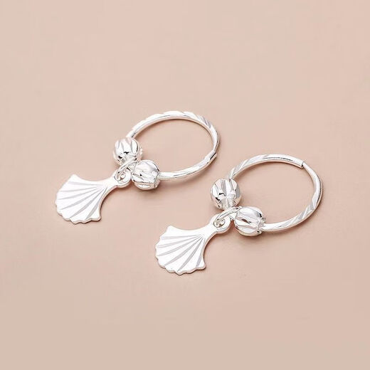 DL 1998 Fat Donglai same style 9999 sterling silver earrings Hong Kong 9999 thousand silver earrings women's fashion starry maple leaf long style 9999 real silver. Lucky earrings 8.15 grams
