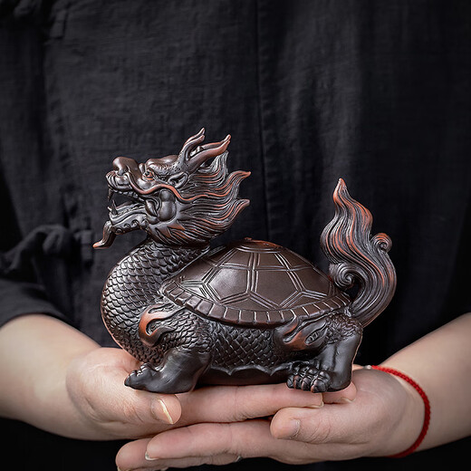 Mingke Mingke tea pet ornaments purple sand dragon turtle Pixiu can raise wealth accessories Zen tea ceremony coffee table boutique tea play tea worms purple pottery dragon turtle