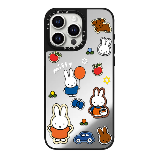 红苹果 (RED APPLE)适配CASE联名米菲兔凯蒂猫苹果16promax手机壳iphone15镜面保护套14pro磁吸MagSafe亚克力13可爱卡 CASE【CS15259米菲熊】升级版白框 