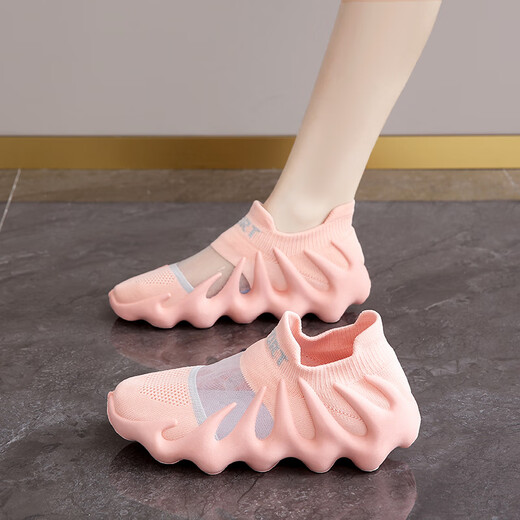 Reliance Indoor Sports Shoes Silent Breathable Comprehensive Training Shoes Women's Jump Rope Thick Sole Treadmill Indoor Yoga Soft Sole Shock Absorption Gray Size 37