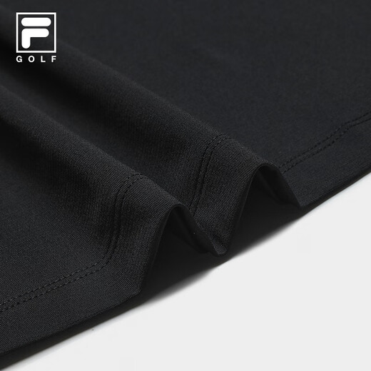 Fila Fila official men's knitted long-sleeved POLO shirt 2025 autumn new golf sports sun protection top dark black-BK L 175/96A/L