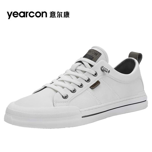 Yierkan Men's Shoes Spring and Autumn Versatile Soft Soled White Shoes Men's British Business Casual Leather Shoes Slip-On Sports Shoes