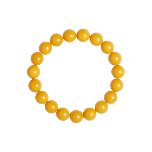 Qingchengshan Cultural and Creative Chicken Oil Yellow Beeswax Bracelet Natural Fidelity Ring Large Bead Diameter Amber Buddha Bead Bracelet Birthday Gift 10mm Chicken Oil Yellow Beeswax Bracelet