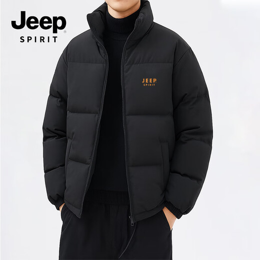 JEEP SPIRIT Jeep men's winter down jacket thickened casual high-end men's and women's stand-up collar jacket warm and cold-proof jacket
