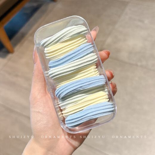 Hesiyu Stripes丨Sea Salt Series Highly Elastic Summer Ball Hair Rope Cute Headband Rubber Band Durable Thickened Rubber Band Sea Salt Series 10 Strips