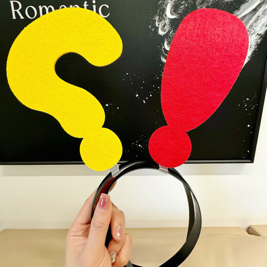 Creative headband arrow question mark symbol headband concert photo artifact fun funny headband conspicuous headband red question mark