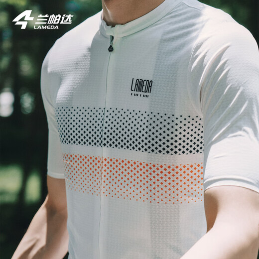 Lampada Cycling Suit Road Bicycle Men's Summer Cycling Suit Short-Sleeved Top Cycling Shorts Set Quick-Drying Cycling Suit Fashion Fashion-Glory White Short-Sleeved XL (Suitable for weight 140-159 Jin Jin equals 0.5 kg)