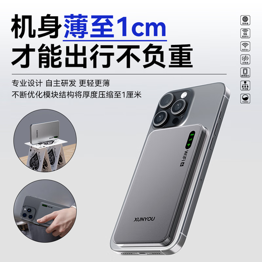 Xunyou portable wifi multi-réseau universel sans carte sans fil wifi6 voiture 4G routeur portable illimité télécommunications mobiles trafic universel national 2025 modèle 5GXY15B exposition phare Ruixin WIFI6Pro multi-réseau toute coupure aucune limite de vitesse pas de fausse norme trafic mensuel 1500G