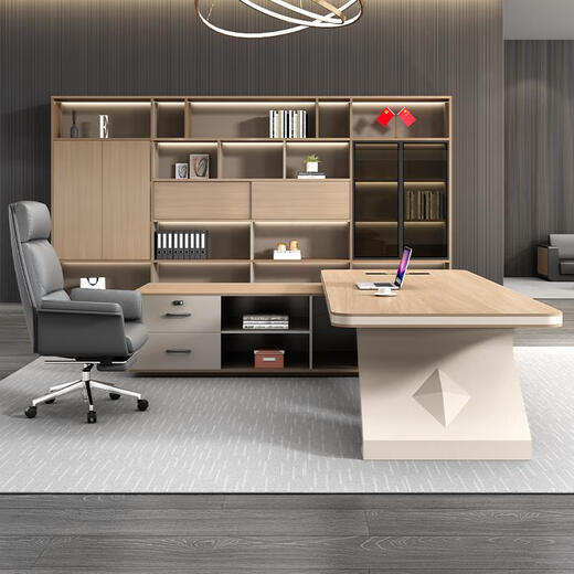 Light luxury boss desk office desk simple modern chairman president desk executive desk manager office desk and chair combination 2.8 meters boss table + boss chair